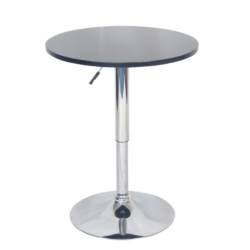 Barový stůl s nastavitelnou výškou, černá, průměr 60 cm, BRANY NEW P6, poškozené zboží