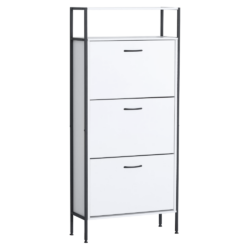 Botník, 3-řadý, bílá, TREDIS