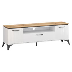 TV stolek, bílá/dub evoke, VELIS 2D1S/170