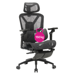 Kancelářské křeslo, tmavě šedá/černá, nosnost 150 kg, VILMER