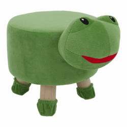 Taburet ve tvaru žabky, zelená/přírodní, ZUNIO TYP 2