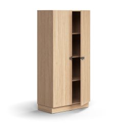 Moderní skříň s dvoukřídlými dveřmi navržená designéry společnosti AJ Produkty. Můžete ji kombinovat s dalšími prvky řady QBUS a vytvořit tak originální úložné prostory v jednotném stylu. Hodí se do kanceláří