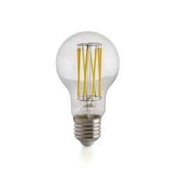 Energeticky úsporná LED žárovka s průhlednou baňkou. Vyzařuje jasné