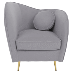 Designové křeslo, šedá Velvet látka/gold chrom zlatá, EZIO