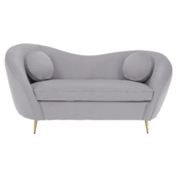 Designový 2-sed, šedá Velvet látka/gold chrom zlatá, EZIO TYP 2