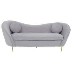 Designový 3-sed, šedá Velvet látka/gold chrom zlatá, EZIO TYP 3