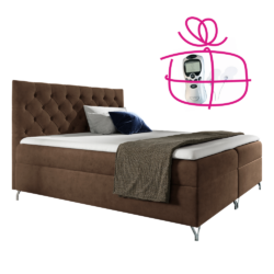 Boxspringová postel, 180x200, hnědá látka Velvet, GULIETTE + dárek