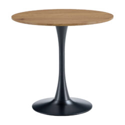 Jídelní stůl, dub/černá, průměr 80 cm, REVENTON NEW