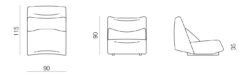 Prostoria designové sedačky Absent Sofa Seat S + Backrest High