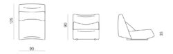 Prostoria designové sedačky Absent Sofa Seat M + Backrest High