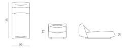 Prostoria designové sedačky Absent Sofa Seat L + Backrest Low