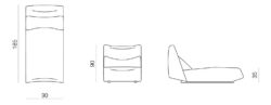 Prostoria designové sedačky Absent Sofa Seat L + Backrest High