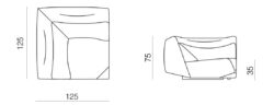 Prostoria designové sedačky Absent Sofa Corner Seat M Low Backrest