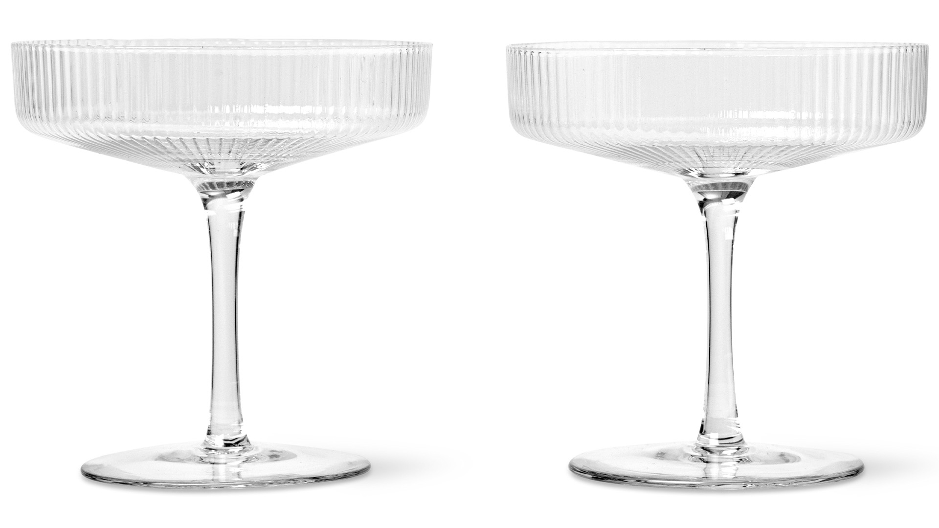 Ferm Living designové sklenice na šampaňské Ripple Champagne
