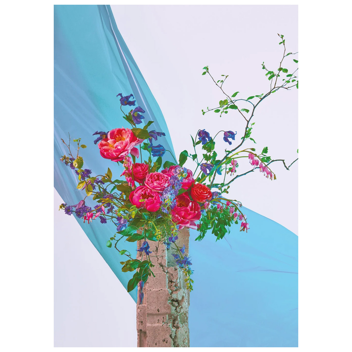 Paper Collective designové moderní obrazy Bloom 05 - Turquoise (120 x 168 cm)