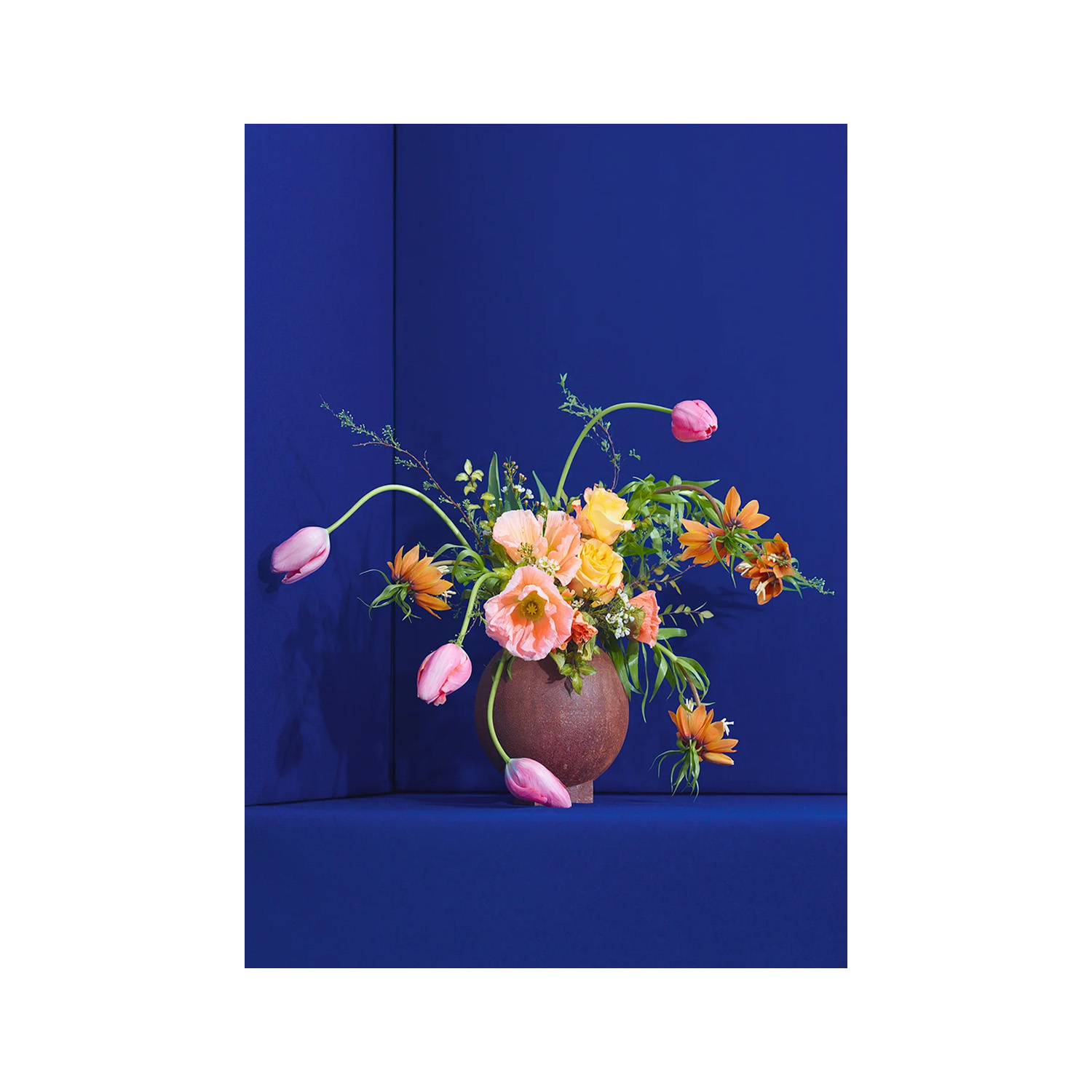 Paper Collective designové moderní obrazy Blomst 01 - Blue (50 x 70 cm)