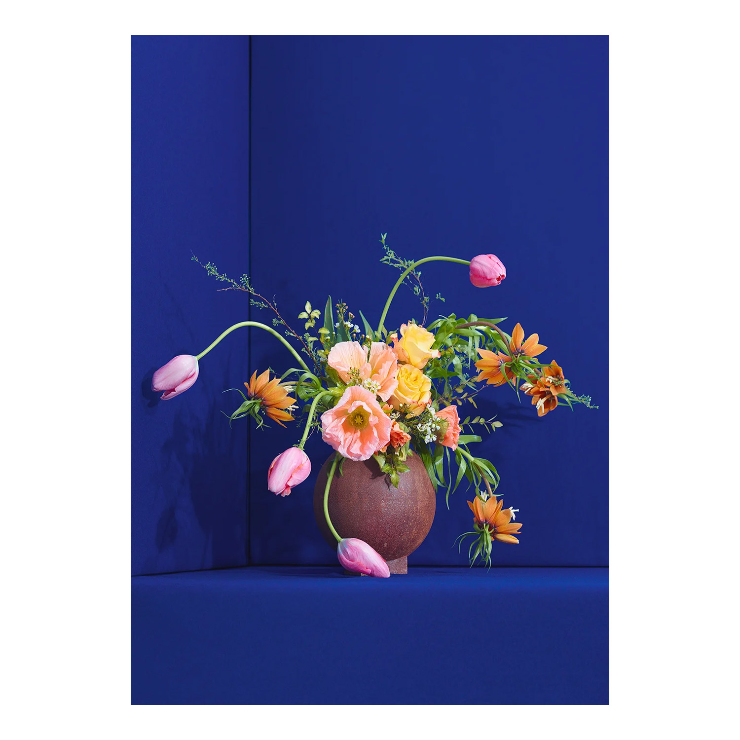 Paper Collective designové moderní obrazy Blomst 01 - Blue (100 x 140 cm)
