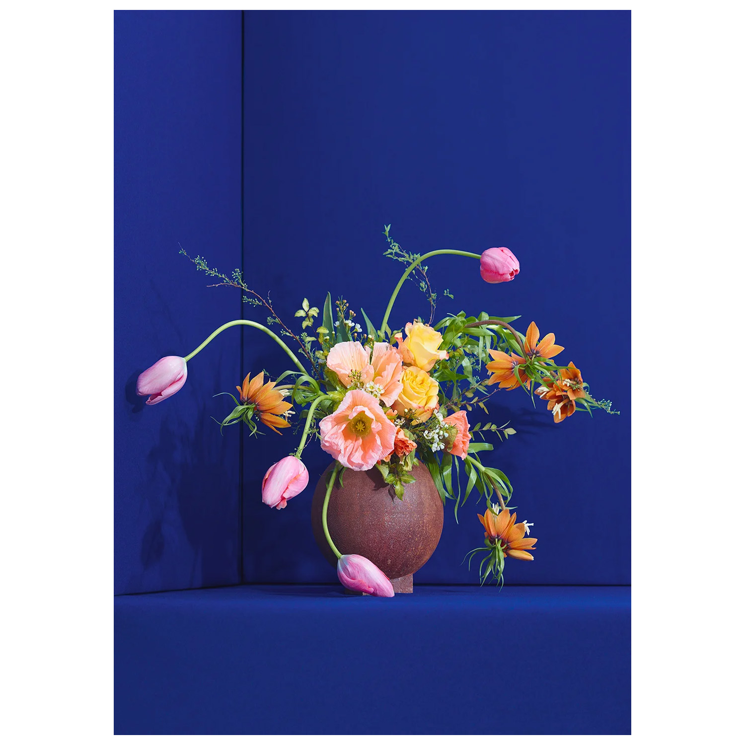 Paper Collective designové moderní obrazy Blomst 01 - Blue (120 x 168 cm)