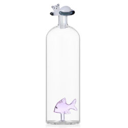 Ichendorf Milano designové karafy Tabby Cat Bottle Pink Fish & White Cat with Smoke Tail