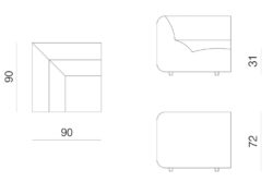 Prostoria designové sedačky Layout Sofa Corner Seat S