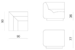 Prostoria designové sedačky Layout Sofa Corner Seat M