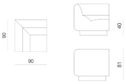 Prostoria designové sedačky Layout Sofa Corner Seat L