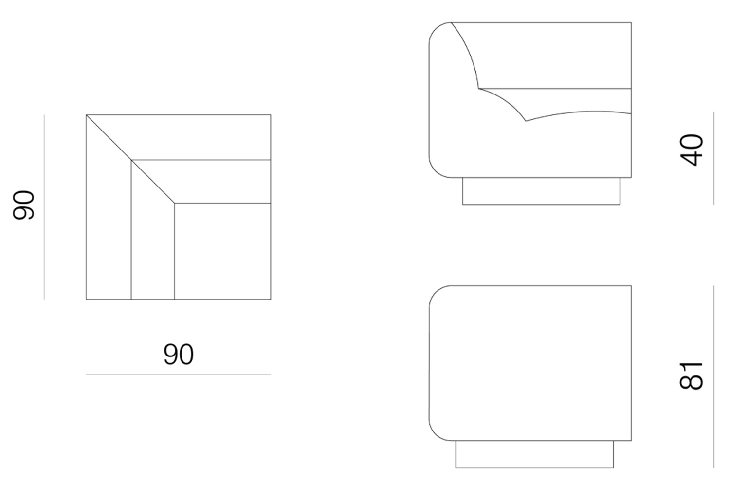 Prostoria designové sedačky Layout Sofa Corner Seat L