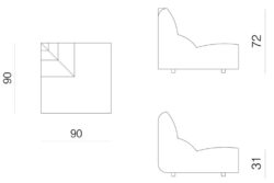 Prostoria designové sedačky Layout Sofa Outercorner Seat S