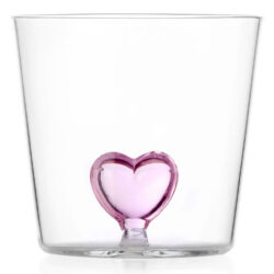 Ichendorf Milano designové sklenice na vodu Cuore Pink Heart