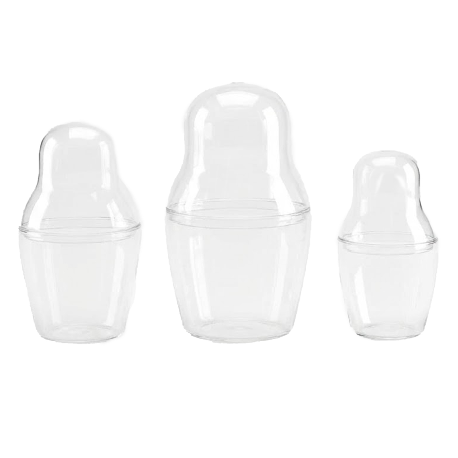 Qubus designové dózy Matroska Set Glass