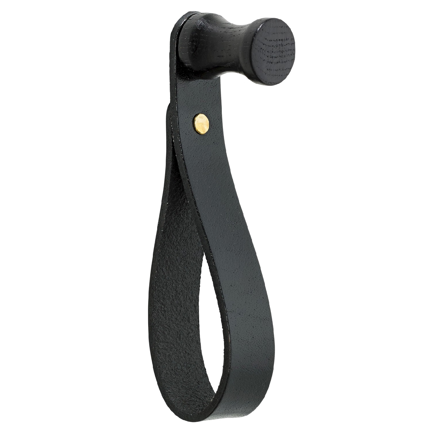 Výprodej Bolia designové nástěnné věšáky Trapeze Hook (dub černě mořený/ kůže černá)