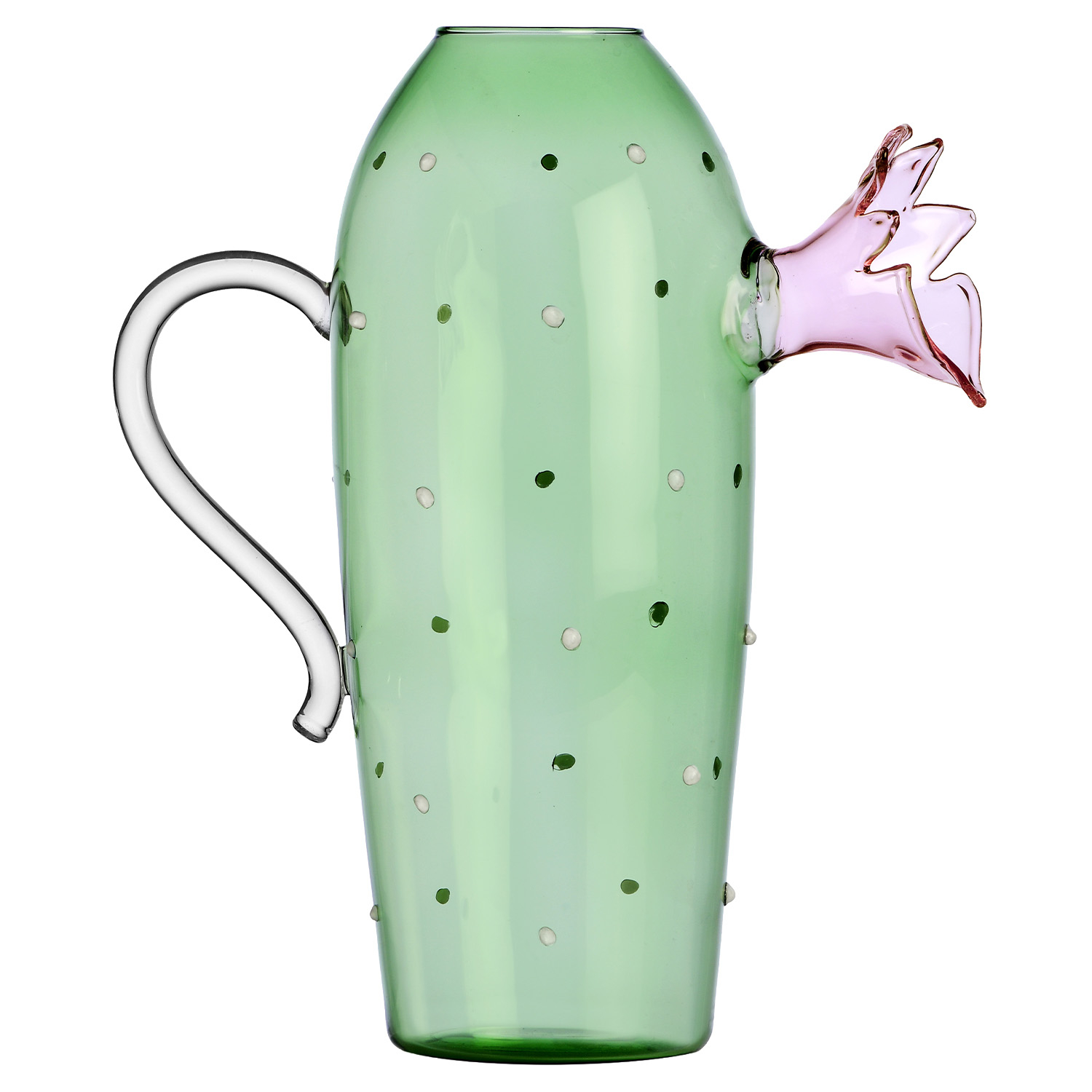 Ichendorf Milano designové džbány Desert Plants Green Cactus With Pink Flower Jug