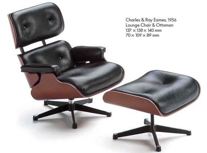 Vitra designové miniatury Lounge Chair & Ottoman