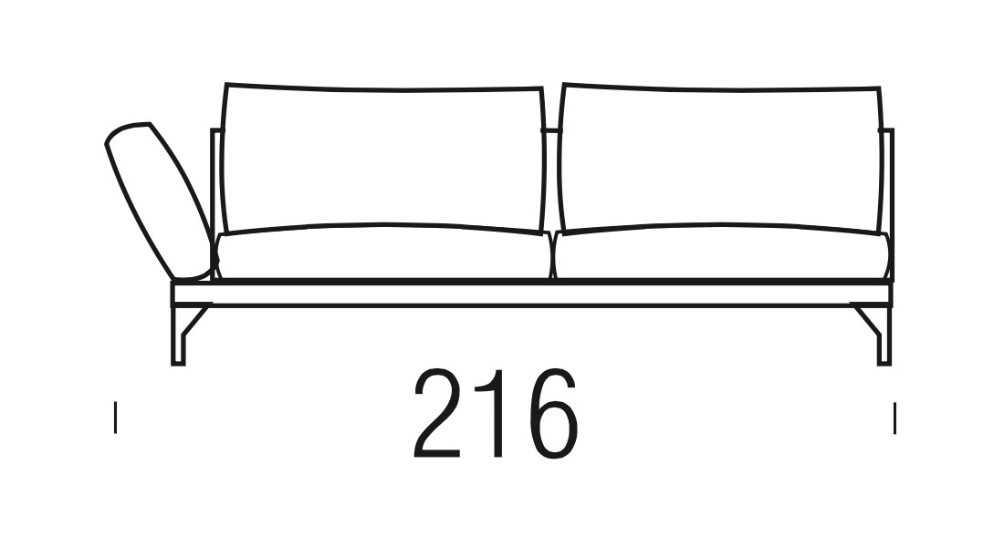 Beltá / Frajumar designové sedačky Asso 216cm open