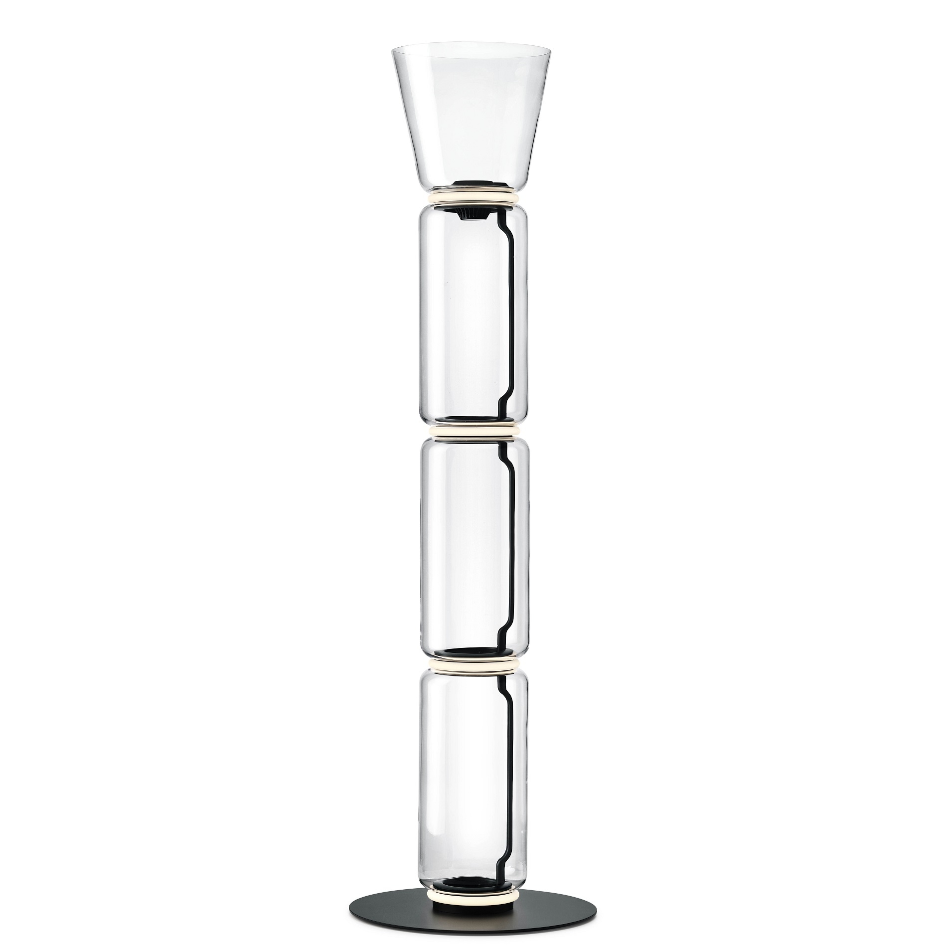 Flos designové stojací lampy Noctambule Floor 3 High Cylinders Cone