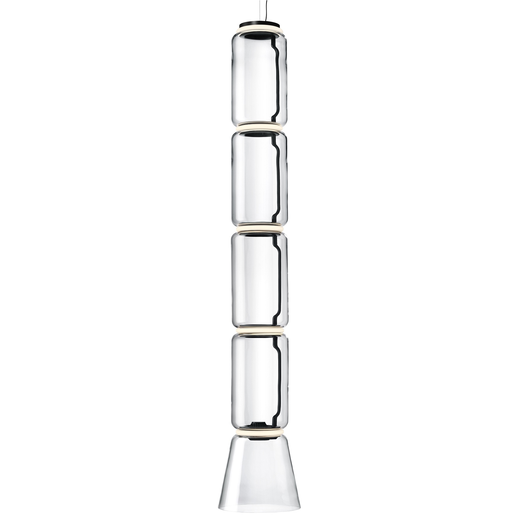 Flos designová závěsná svítidla Noctambule Suspension 4 Low Cylinder Cone