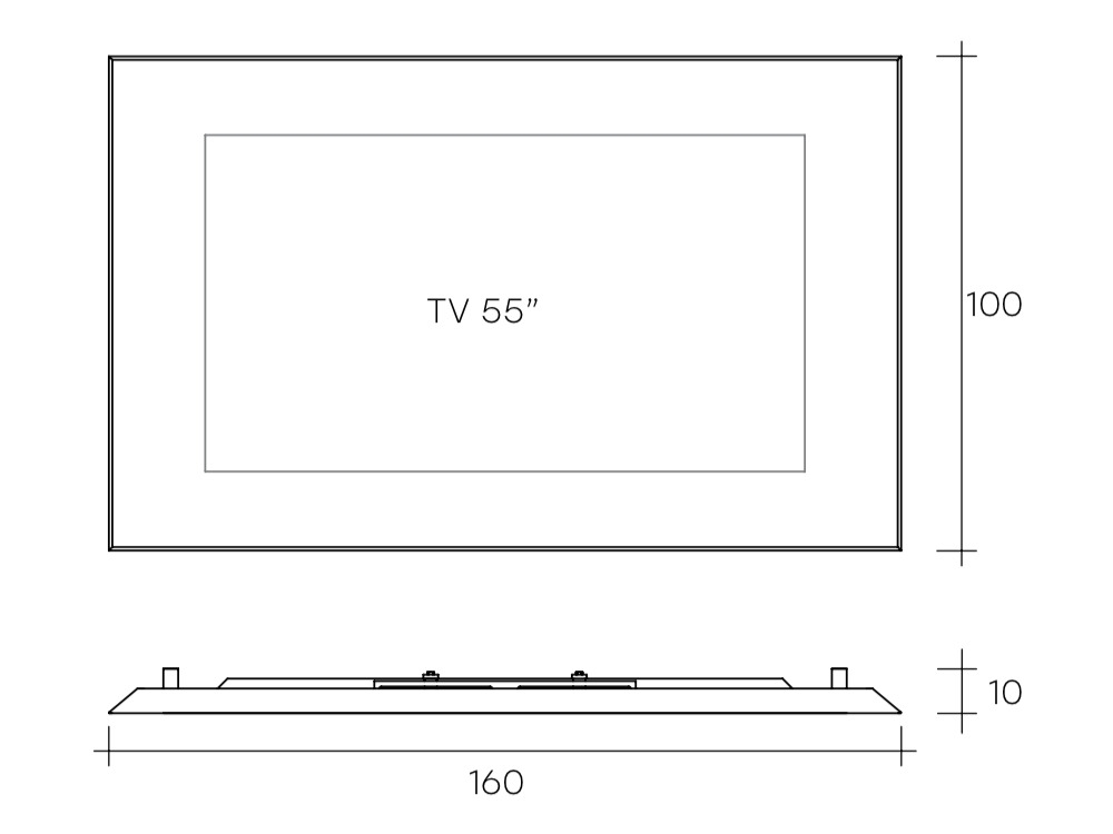 Fiam designové televizni ramy Mirage (pro TV 55")