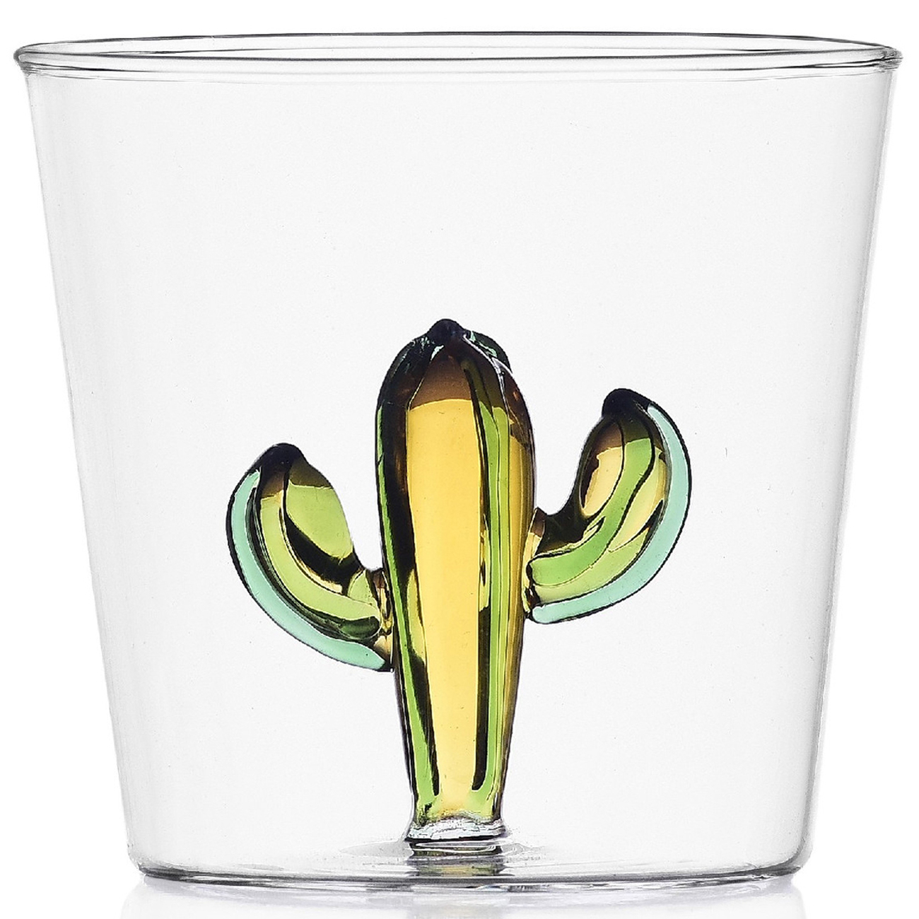 Ichendorf Milano designové sklenice na vodu Desert Plants Tumbler Cactus Green-Amber