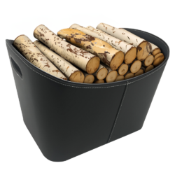 Koš na dřevo z umělé kůže